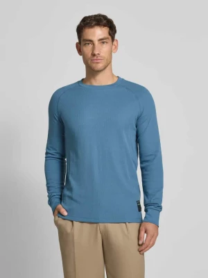 Bluzka o kroju regular fit z długim rękawem i fakturą wafla Tom Tailor Denim