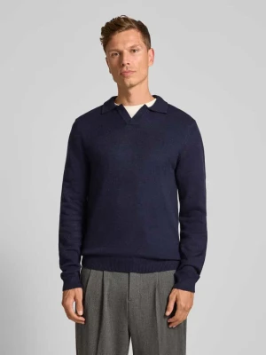 Bluzka o kroju regular fit z długim rękawem i kołnierzykiem polo model ‘Karl’ casual friday