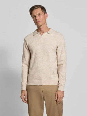 Bluzka o kroju regular fit z długim rękawem i kołnierzykiem polo model ‘Karl’ casual friday