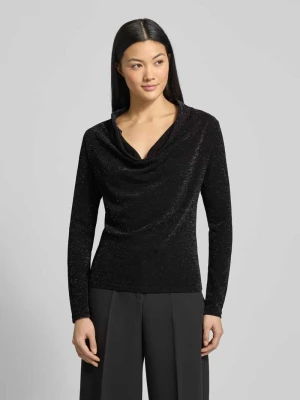 Bluzka o kroju regular fit z długim rękawem i lejącym dekoltem model ‘SANDRA’ Selected Femme