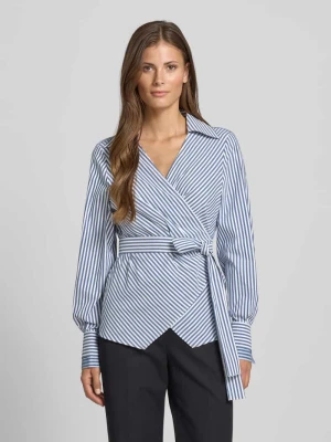 Bluzka o kroju regular fit z długim rękawem i przeszytym paskiem w talii model ‘BEKANIA’ Boss