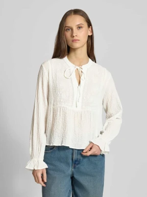 Bluzka o kroju regular fit z długim rękawem i wstawkami model ‘ViCKY LIFE’ Only