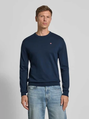 Bluzka o kroju regular fit z długim rękawem i wyhaftowanym logo model ‘Droz’ Napapijri