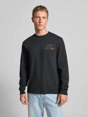 Bluzka o kroju regular fit z długim rękawem i wyhaftowanym logo model ‘Engineer’ DEUS EX MACHINA
