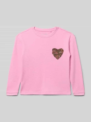 Bluzka o kroju regular fit z długim rękawem i wyhaftowanym motywem BLUE SEVEN