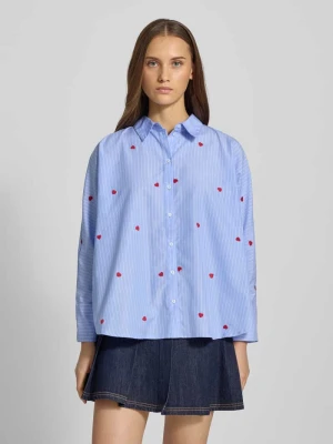 Bluzka o kroju regular fit z długim rękawem i wyhaftowanym motywem model ‘NEW LINA GRACE’ Only