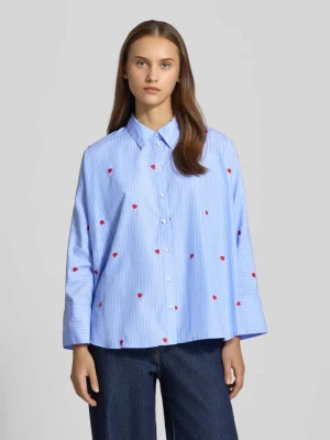 Bluzka o kroju regular fit z długim rękawem i wyhaftowanym motywem model ‘NEW LINA GRACE’ Only
