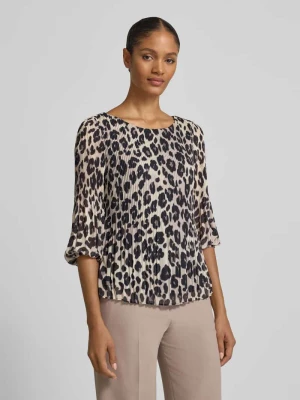 Bluzka o kroju regular fit z długim rękawem i wzorem na całej powierzchni s.Oliver BLACK LABEL