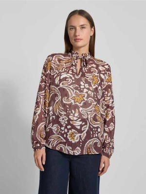 Bluzka o kroju regular fit z długim rękawem i wzorem na całej powierzchni s.Oliver RED LABEL