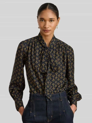 Bluzka o kroju regular fit z długim rękawem, wzorem na całej powierzchni model ‘KLARYCE’ Lauren Ralph Lauren