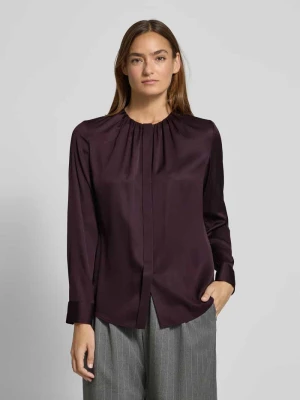 Bluzka o kroju regular fit z długim rękawem z mieszanki jedwabiu model ‘BANORAH’ Boss