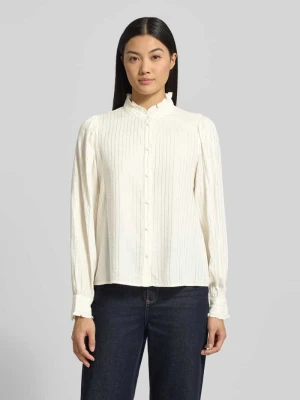 Bluzka o kroju regular fit z długim rękawem z mieszanki wiskozy model ‘BUMPY’ Vero Moda