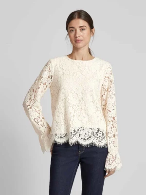 Bluzka o kroju regular fit z efektem podpalania model ‘PERLA’ YAS