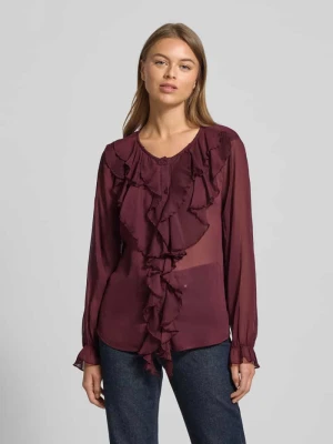 Bluzka o kroju regular fit z falbanami model ‘Ditte’ FREE/QUENT