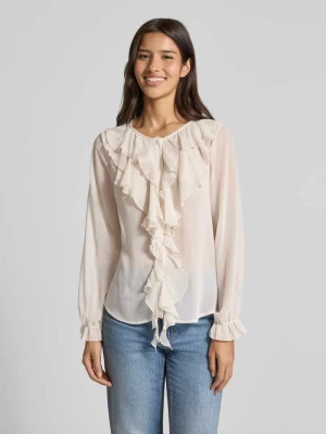 Bluzka o kroju regular fit z falbanami model ‘Ditte’ FREE/QUENT