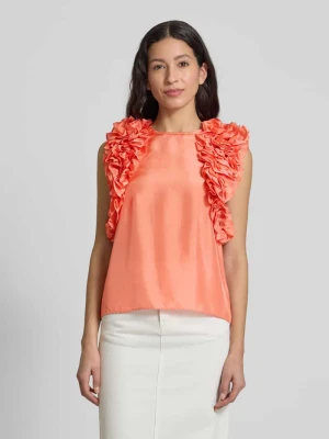 Bluzka o kroju regular fit z falbanami model ‘Honour’ Essentiel Antwerp