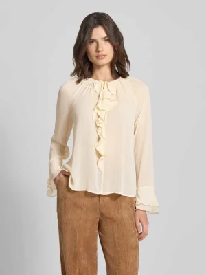 Bluzka o kroju regular fit z falbanami Oui