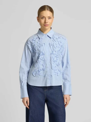 Bluzka o kroju regular fit z haftami Marc Cain