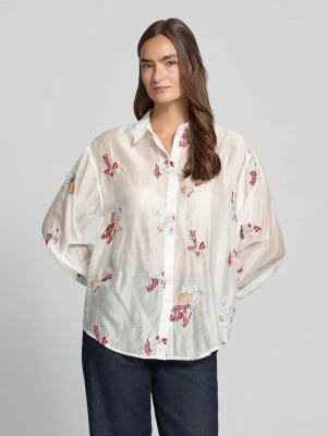 bluzka o kroju regular fit z haftami model 'Sabine' MSCH Copenhagen