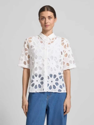 Bluzka o kroju regular fit z haftem angielskim Model 'BEA' 0039 italy