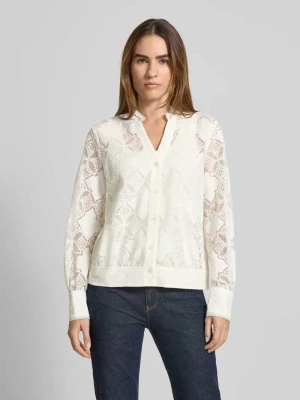 Bluzka o kroju regular fit z haftem angielskim model ‘Monia’ MOS MOSH