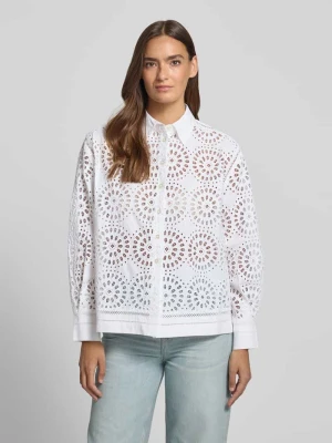 Bluzka o kroju regular fit z haftem angielskim model 'SANGALLO' Stefanel