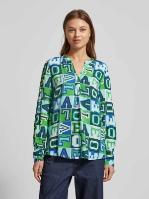 Bluzka o kroju regular fit z kołnierzem z lamówką Emily Van den Bergh