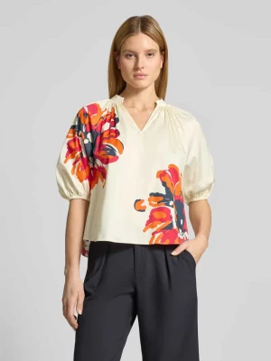 Bluzka o kroju regular fit z kołnierzem z lamówką i rękawem o dł. 1/2 HERZENS