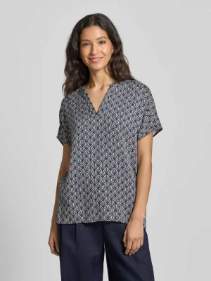 Bluzka o kroju regular fit z kołnierzem z lamówką milano italy