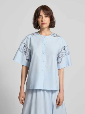 bluzka o kroju regular fit z koronką model 'Rooma Cotoni' MOS MOSH