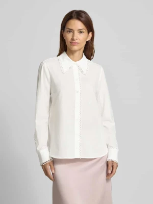 Bluzka o kroju regular fit z koronką szydełkową LUISA CERANO