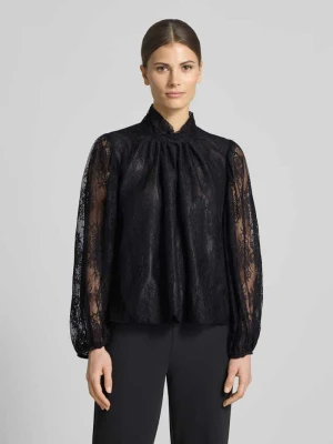 Bluzka o kroju regular fit z koronki ze stójką RINASCIMENTO