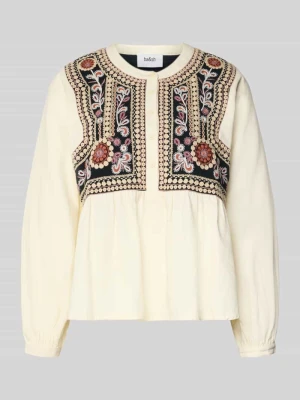 Bluzka o kroju regular fit z kwiatowym haftem model ‘Alec’ Bash