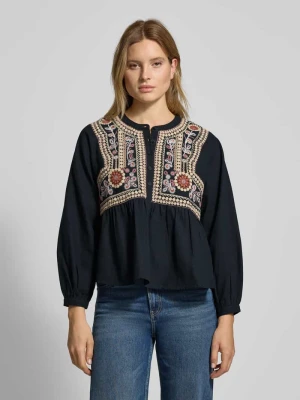 Bluzka o kroju regular fit z kwiatowym haftem model ‘Alec’ Bash