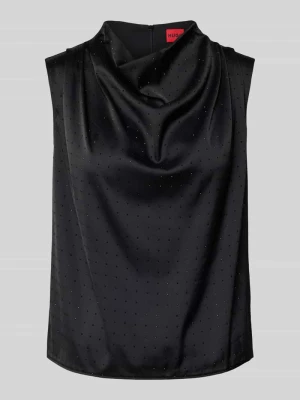 Bluzka o kroju regular fit z lejącym kołnierzem model ‘CASMINI’ HUGO