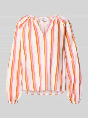 Bluzka o kroju regular fit z marszczeniami Emily Van den Bergh