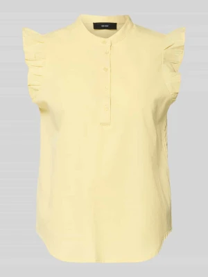 Bluzka o kroju regular fit z mieszanki bawełny i lnu model 'SELMA' Vero Moda