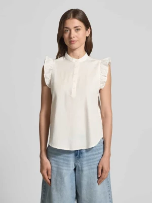 Bluzka o kroju regular fit z mieszanki bawełny i lnu model 'SELMA' Vero Moda