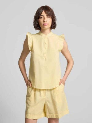 Bluzka o kroju regular fit z mieszanki bawełny i lnu model 'SELMA' Vero Moda