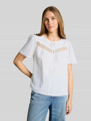 Bluzka o kroju regular fit z mieszanki bawełny i wiskozy z detalami szydełkowymi Tom Tailor Denim
