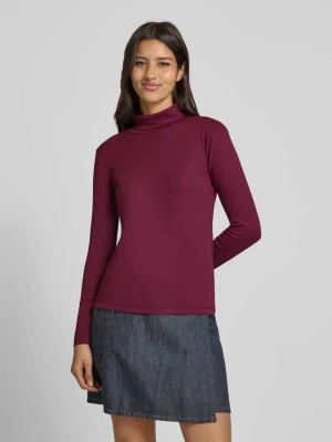 Bluzka o kroju regular fit z mieszanki bawełny z długim rękawem i golfem Tom Tailor