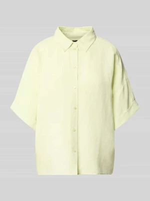 Bluzka o kroju regular fit z mieszanki lnu i wiskozy model 'BISENAS' Boss Orange