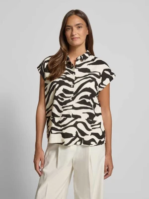 Bluzka o kroju regular fit z mieszanki lnu i wiskozy model 'LINNO' Ichi