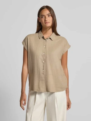 Bluzka o kroju regular fit z mieszanki lnu i wiskozy model 'LINNO' Ichi