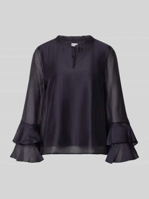 Bluzka o kroju regular fit z mieszanki lyocellu z falbanami comma