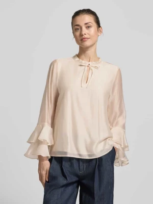 Bluzka o kroju regular fit z mieszanki lyocellu z falbanami comma