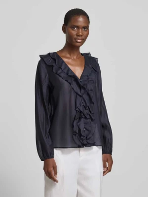 Bluzka o kroju regular fit z mieszanki lyocellu z falbanami comma