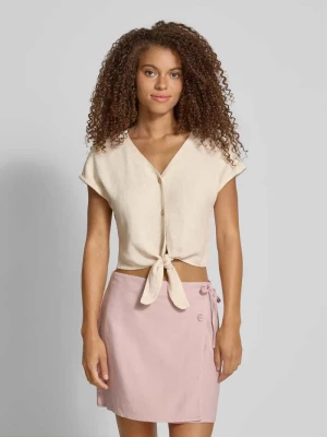 Bluzka o kroju regular fit z mieszanki wiskozy i lnu model ‘SIESTA’ Only