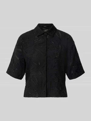Bluzka o kroju regular fit z mieszanki wiskozy model 'Zlowera' Someday Czarny
