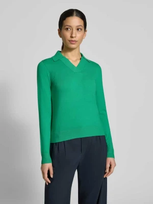 Bluzka o kroju regular fit z mieszanki wiskozy z długim rękawem i kołnierzykiem polo Christian Berg Woman